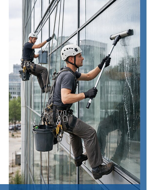 Мойка витражей альпинистами в Надыме от 726 р. под ключ|ВЫСОТНИК-Ндм