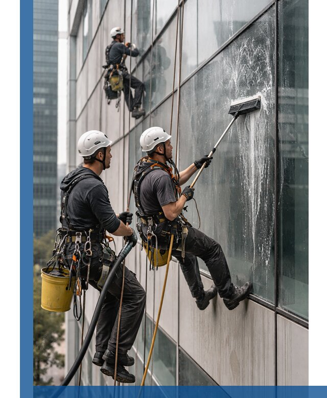 Профессиональная высотная мойка фасадов зданий в Надыме