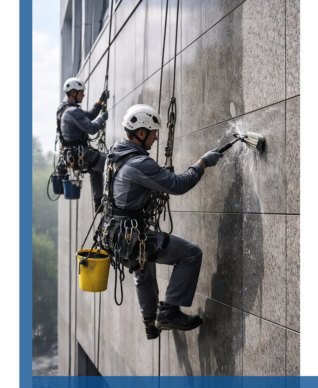 Профессиональная мойка фасада из керамогранита в Надыме