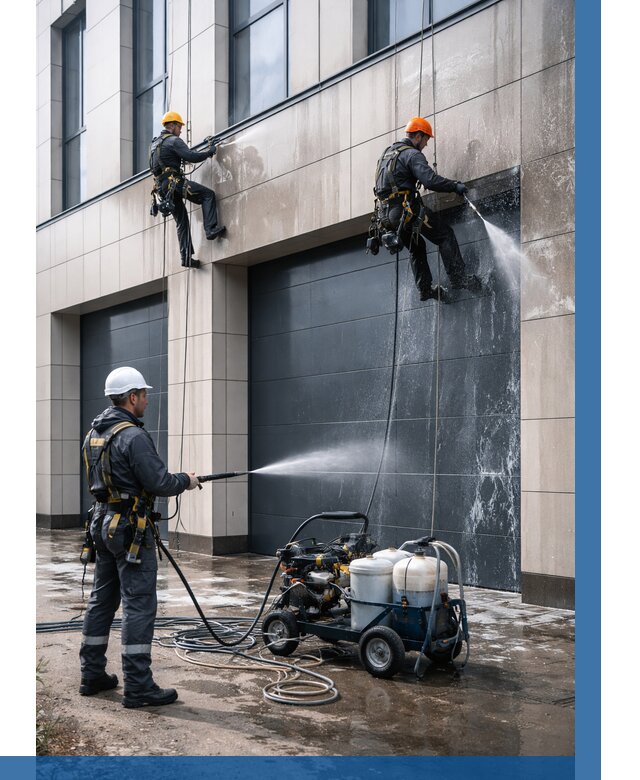 Послестроительная мойка фасада в Надыме от 311 р. | ВЫСОТНИК-Ндм