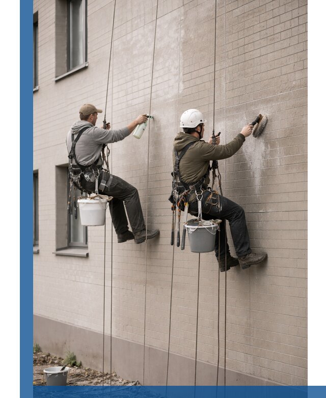 Удаление высолов с фасада зданий в Надыме без повреждений и следов