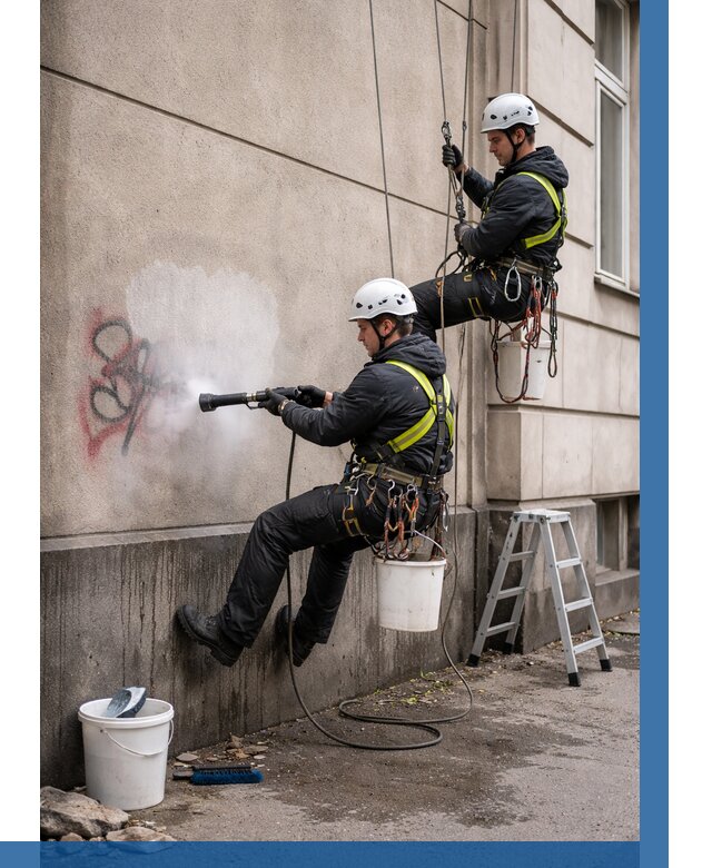 Удаление граффити с фасада в Надыме от 4670 р. | ВЫСОТНИК-Ндм