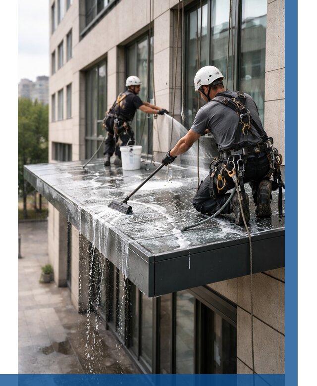 Мойка козырьков и навесов в Надыме от 3632 р. | ВЫСОТНИК-Ндм