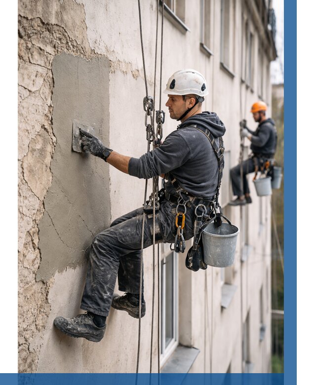 Восстановление штукатурки фасада в Надыме от 1245 р. | ВЫСОТНИК-Ндм