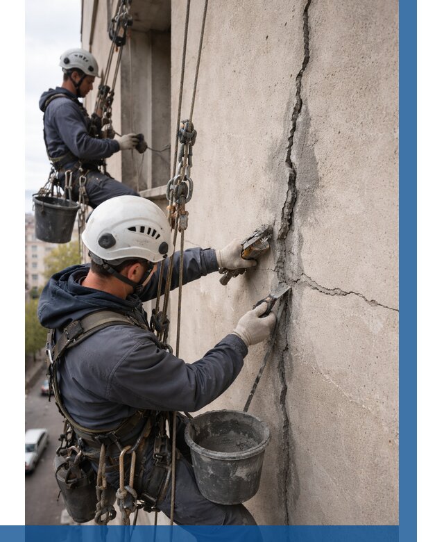 Заделка трещин на фасаде в Надыме от 934 р. | ВЫСОТНИК-Ндм