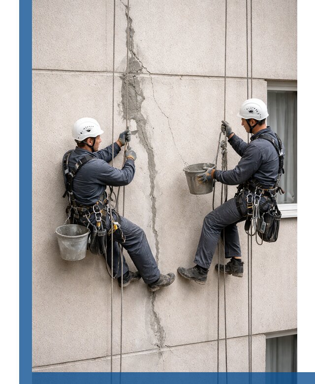 Заделка трещин на фасаде в Надыме с гарантийным ремонтом