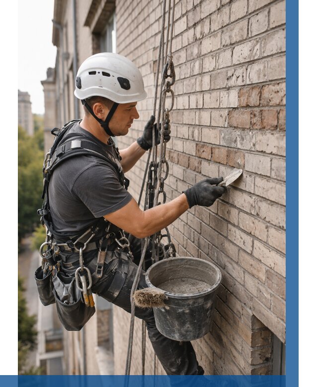 Ремонт кирпичной кладки фасада в Надыме от 1868 р. | ВЫСОТНИК-Ндм