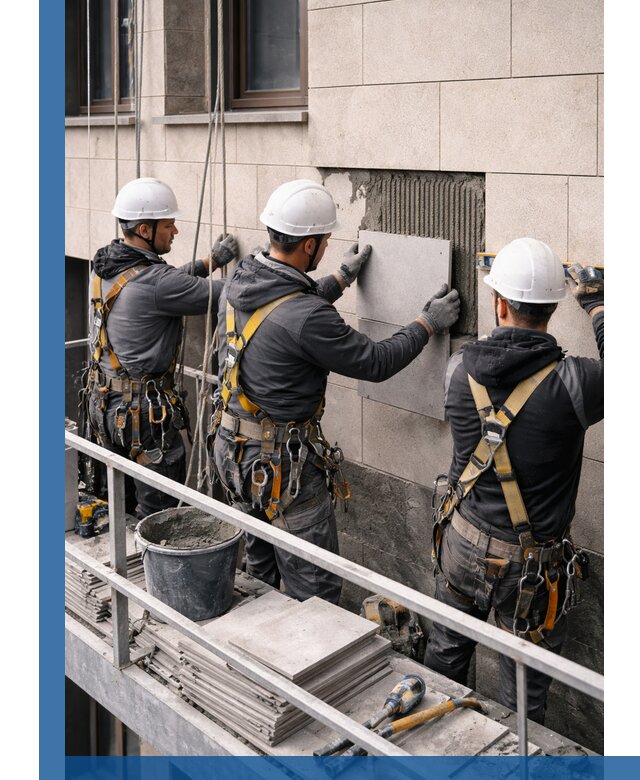 Ремонт облицовки фасада плиткой в Надыме с гарантией