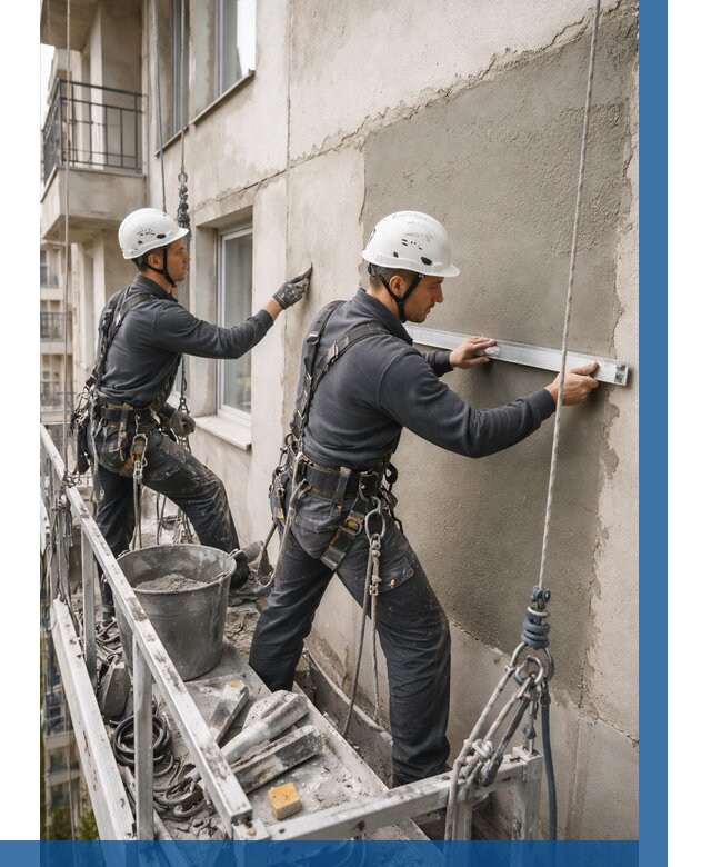 Штукатурка фасада на высоте в Надыме от 934 р. | ВЫСОТНИК-Ндм