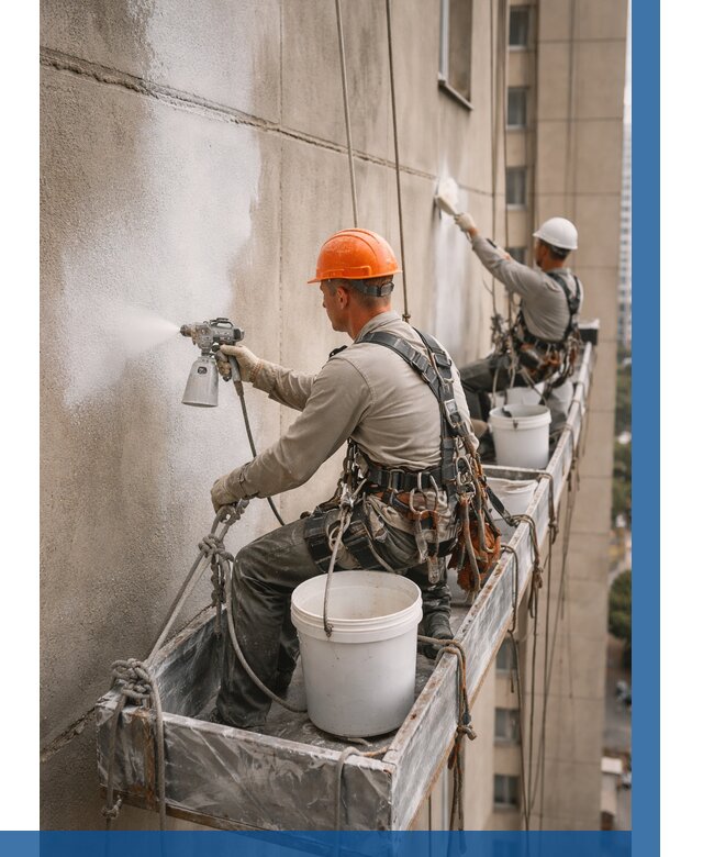 Грунтовка фасада на высоте в Надыме от 125 р. | ВЫСОТНИК-Ндм