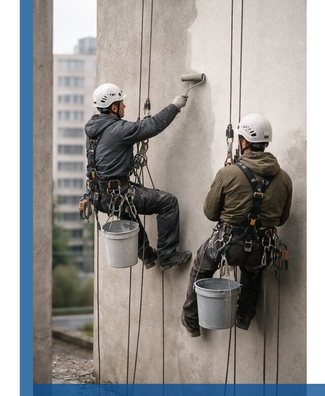 Покраска фасадов высотными альпинистами в Надыме с гарантией