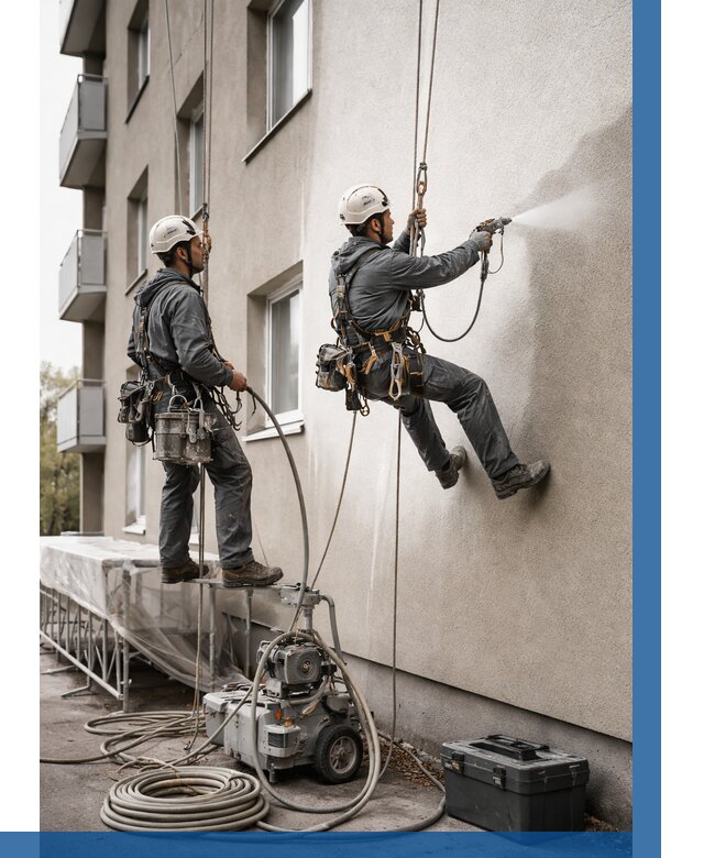 Безвоздушная покраска фасада в Надыме от 228 р/м² | ВЫСОТНИК-Ндм