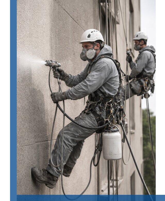 Безвоздушная покраска фасадов зданий в Надыме профессионально