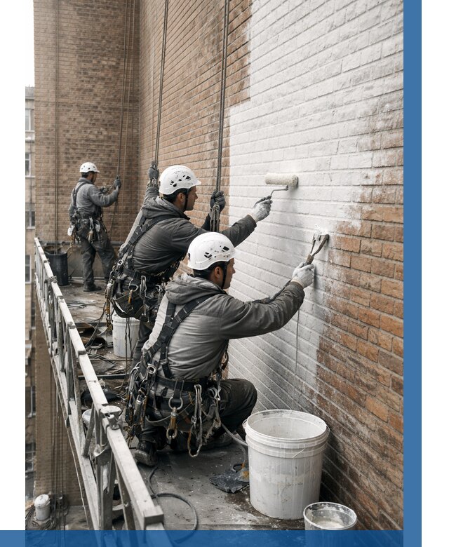 Покраска кирпичного фасада в Надыме от 363 р. | ВЫСОТНИК-Ндм