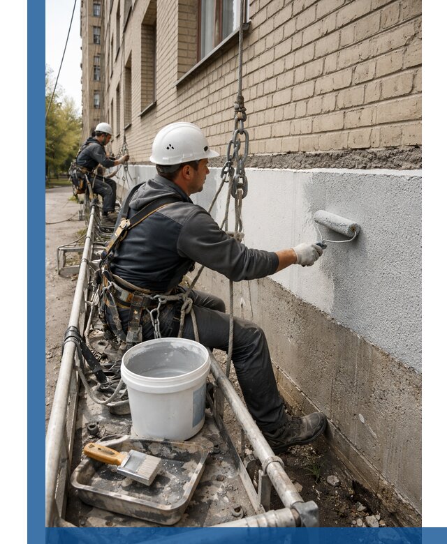 Окраска цоколя здания в Надыме профессионально и надежно