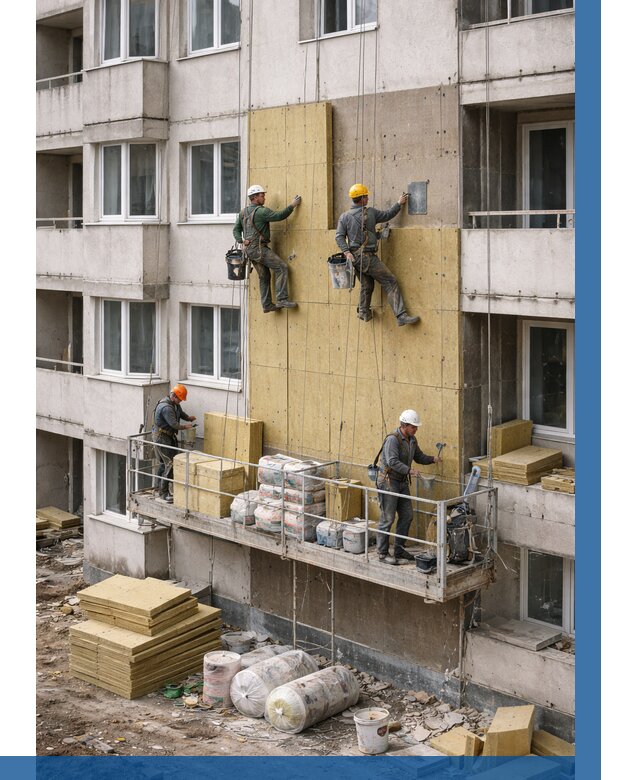 Утепление фасада минватой в Надыме от 1557 р. | ВЫСОТНИК-Ндм