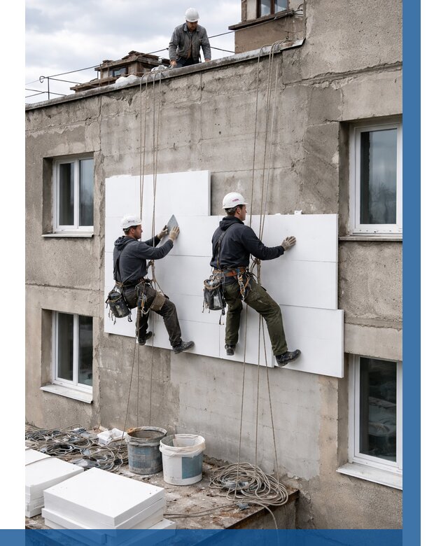 Утепление фасада пенополистиролом в Надыме от 1868 р. | ВЫСОТНИК-Ндм