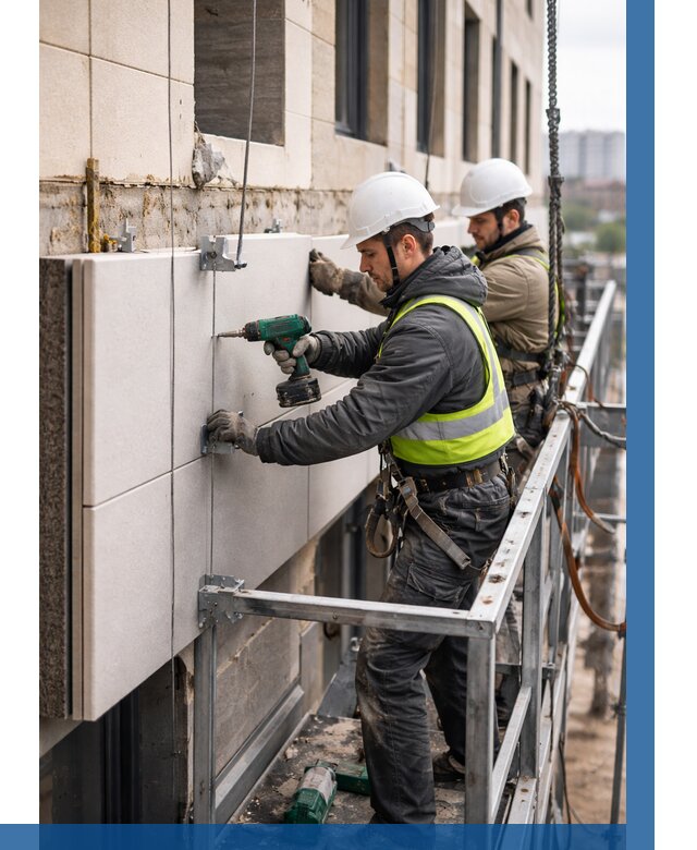 Монтаж фасадных термопанелей в Надыме от 1557 р. | ВЫСОТНИК-Ндм