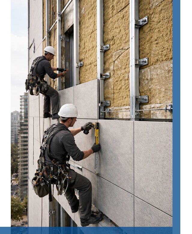 Монтаж вентилируемого фасада в Надыме от 3632 р. | ВЫСОТНИК-Ндм