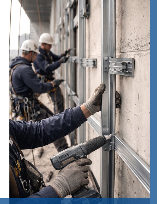 Монтаж подсистемы вентфасада в Надыме от 882 р. | ВЫСОТНИК-Ндм