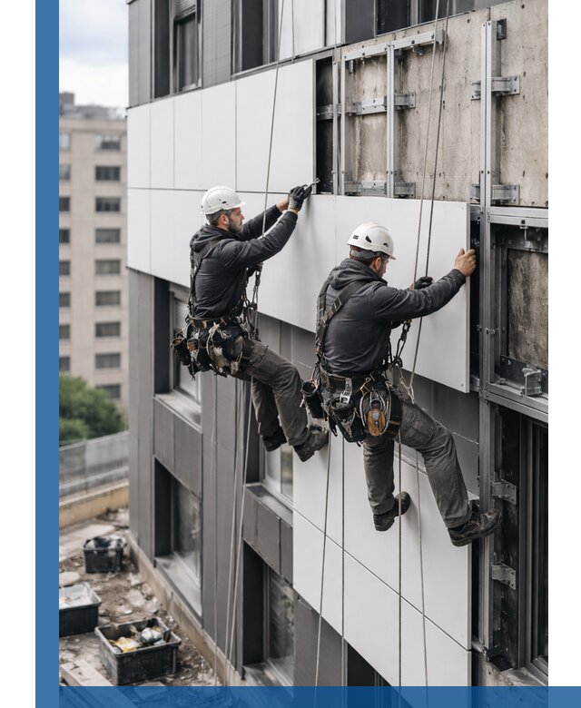 Монтаж композитных панелей фасада в Надыме под ключ