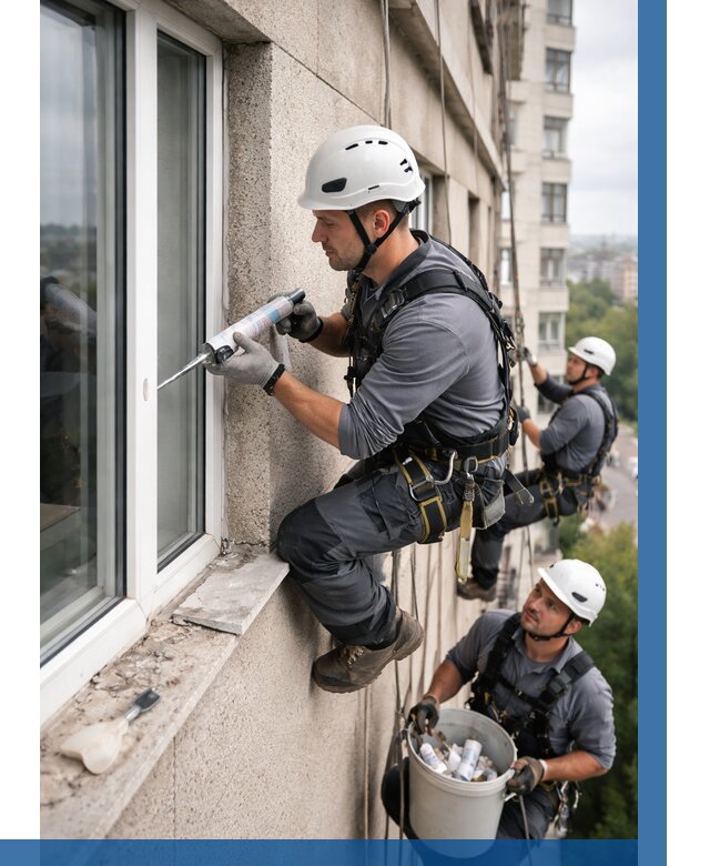 Герметизация оконных швов снаружи в Надыме от 1557 р. | ВЫСОТНИК-Ндм