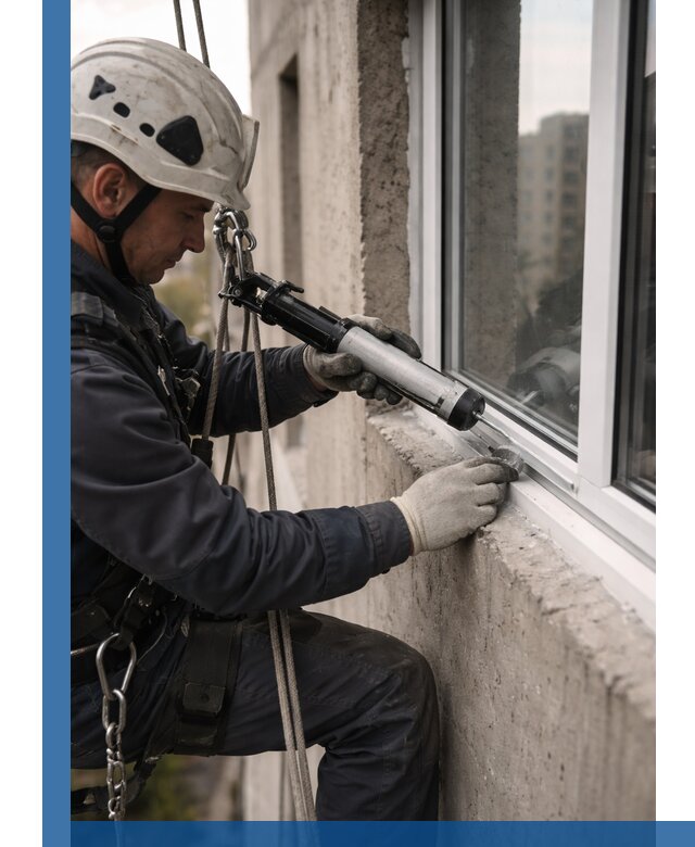 Герметизация оконных швов снаружи в Надыме профессионально