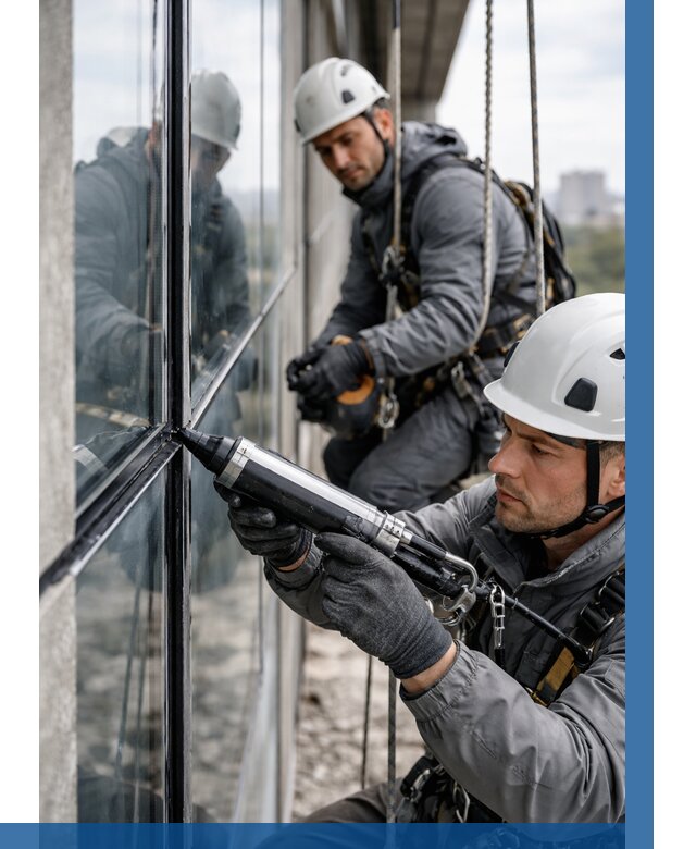 Герметизация витражных швов в Надыме от 675 р. | ВЫСОТНИК-Ндм