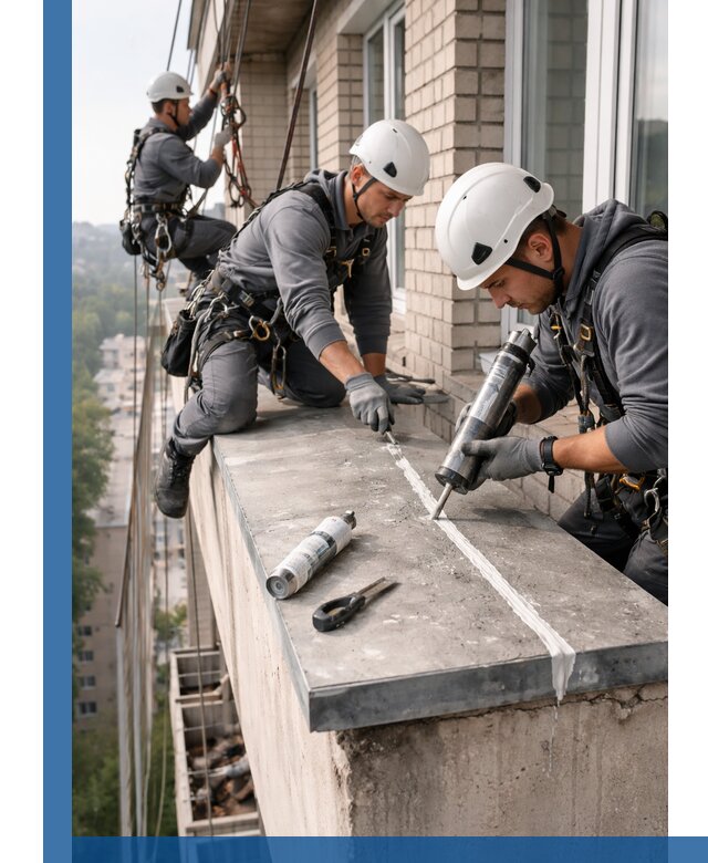 Герметизация балконного козырька в Надыме профессионально