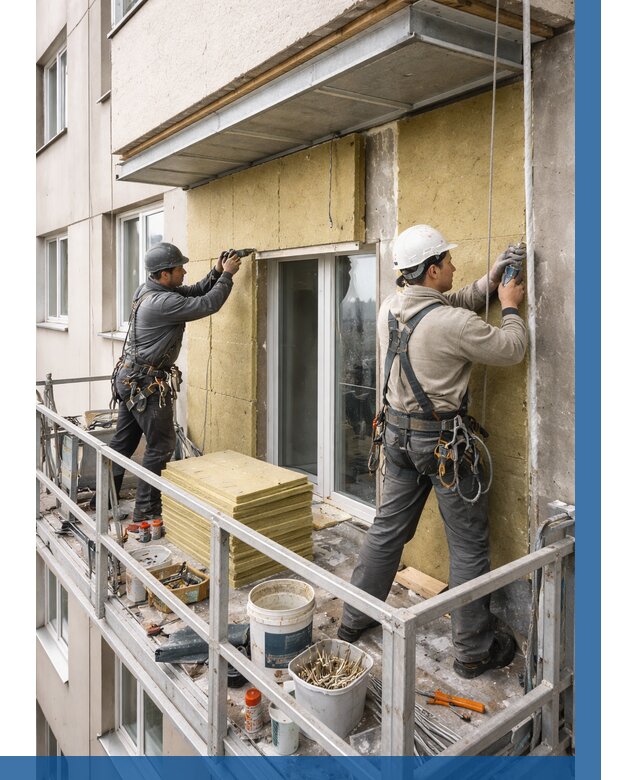 Утепление балкона снаружи в Надыме от 1660 р. под ключ ВЫСОТНИК-Ндм