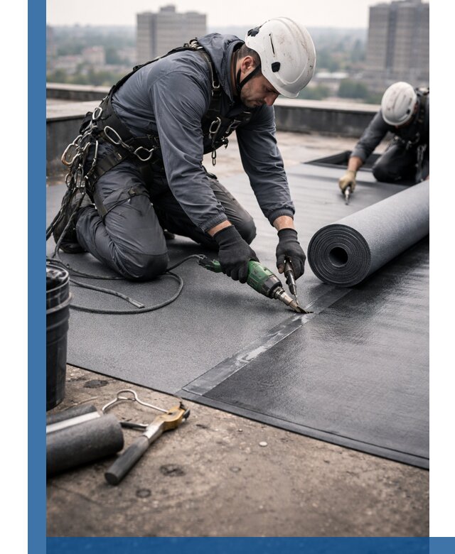 Ремонт мягкой кровли в Надыме с выездом промальпинистов