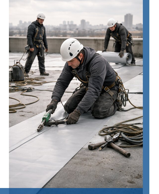 Ремонт мембранной кровли в Надыме от 1868 р./м2 | ВЫСОТНИК-Ндм