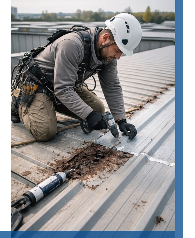 Ремонт профнастила на кровле в Надыме от 726 р. | ВЫСОТНИК-Ндм