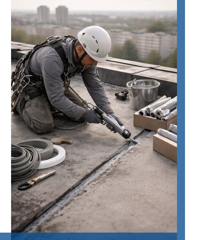 Герметизация швов кровли в Надыме от 467 р./м2 | ВЫСОТНИК-Ндм