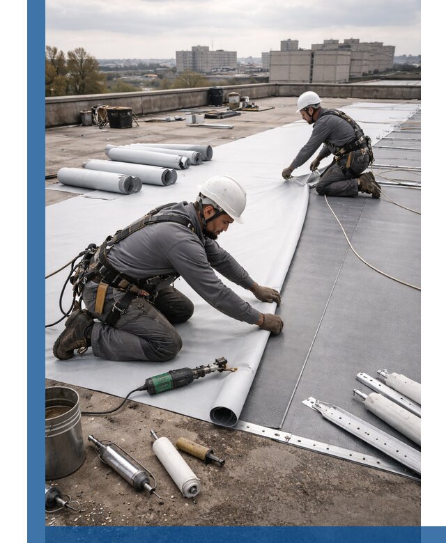 Монтаж мембранной кровли в Надыме для промышленных зданий