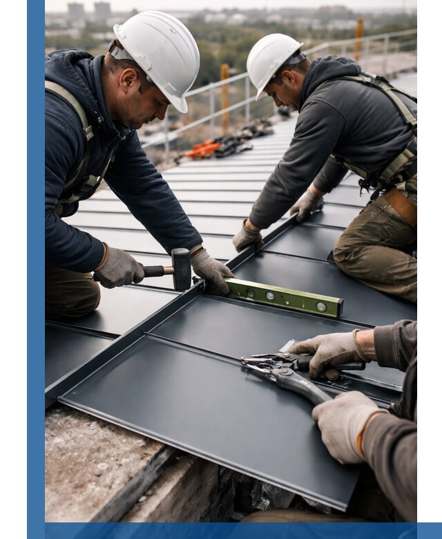 Монтаж фальцевой кровли в Надыме для промышленных зданий