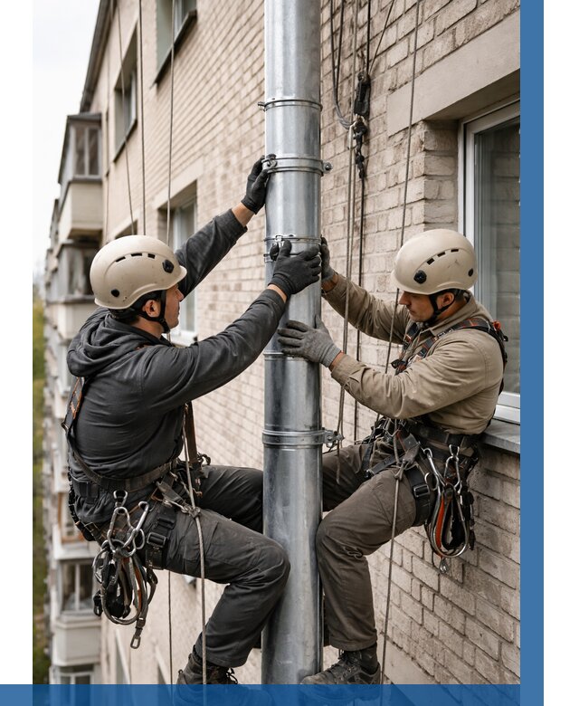 Замена водосточных труб в Надыме от 6746 р. | ВЫСОТНИК-Ндм