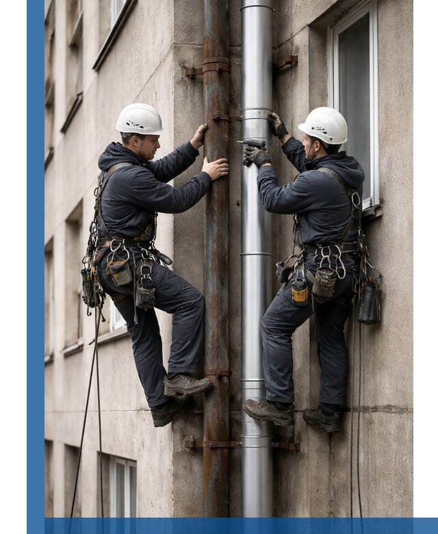 Замена водосточных труб в Надыме: монтаж и демонтаж под ключ