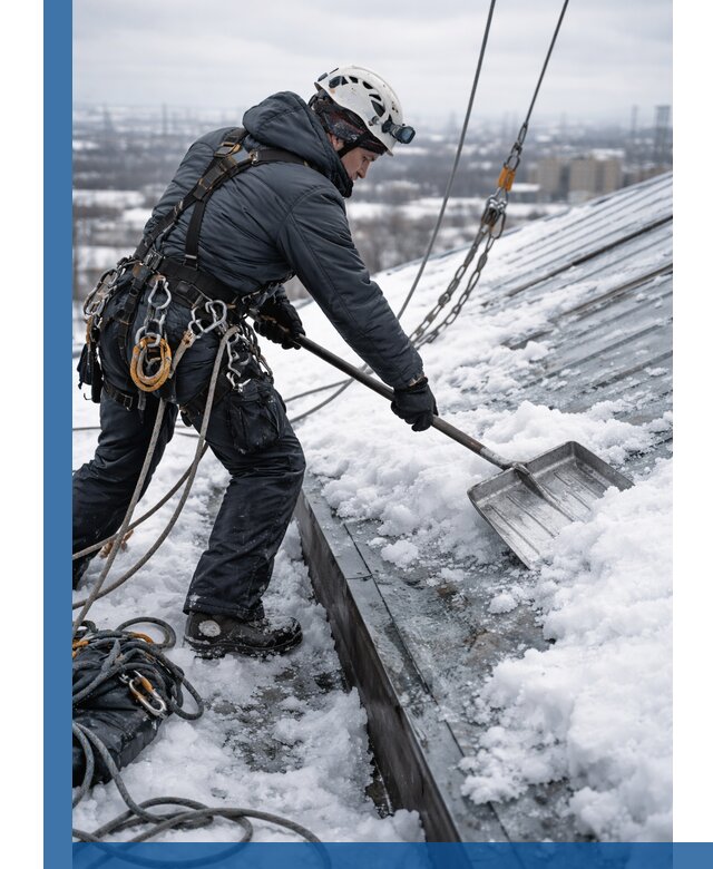 Профессиональная очистка кровли от снега и наледи в Надыме