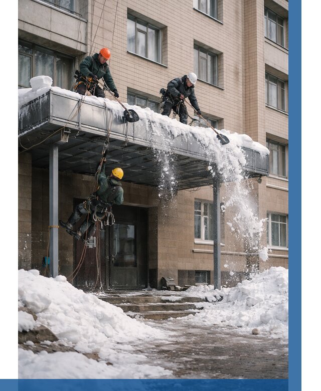 Очистка козырьков от снега в Надыме от 3632 р. | ВЫСОТНИК-Ндм