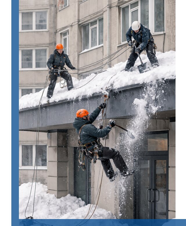 Безопасная очистка навесов от снега в Надыме круглогодично