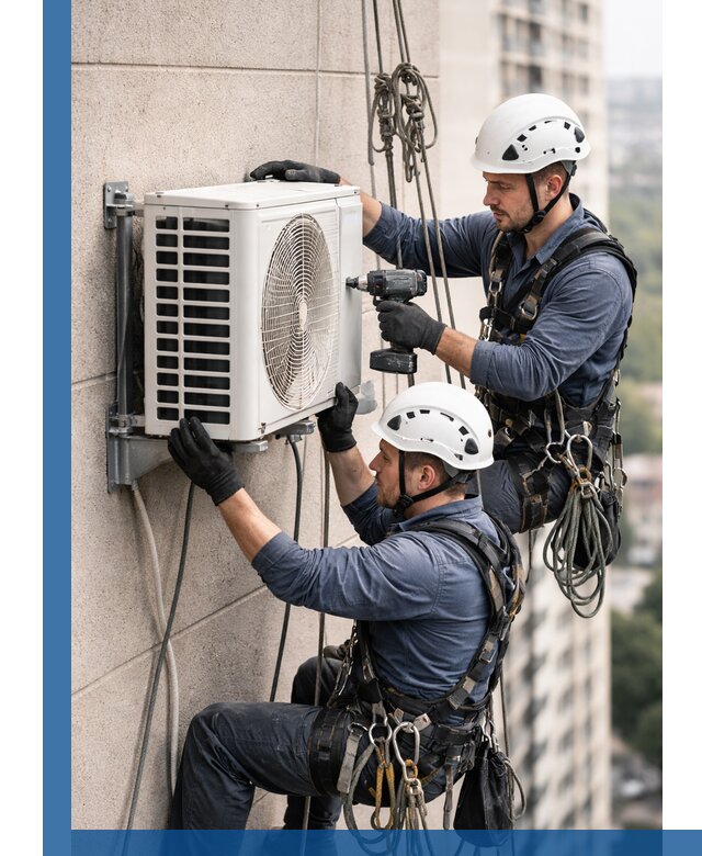 Монтаж внешнего блока кондиционера в Надыме установка и крепление