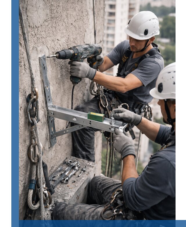 Установка кронштейнов кондиционера и крепежа в Надыме