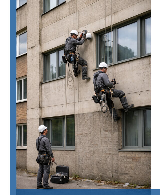 Монтаж фасадных камер видеонаблюдения в Надыме под ключ