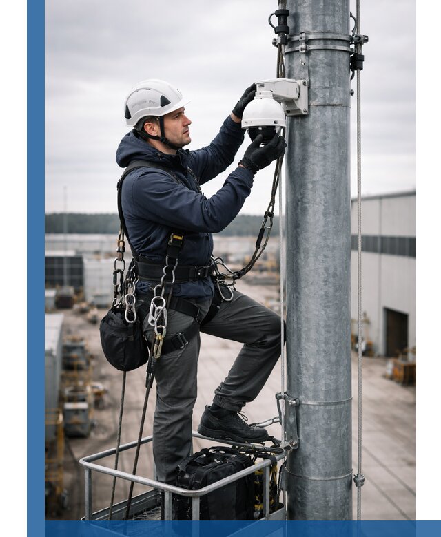 Профессиональная установка видеокамер на мачте в Надыме