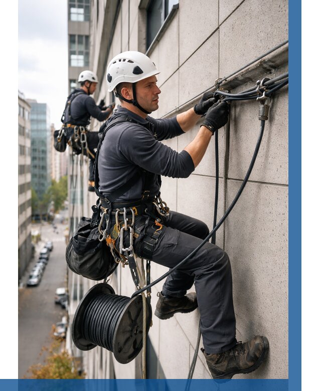 Прокладка кабеля по фасаду в Надыме от 363 р. | ВЫСОТНИК-Ндм