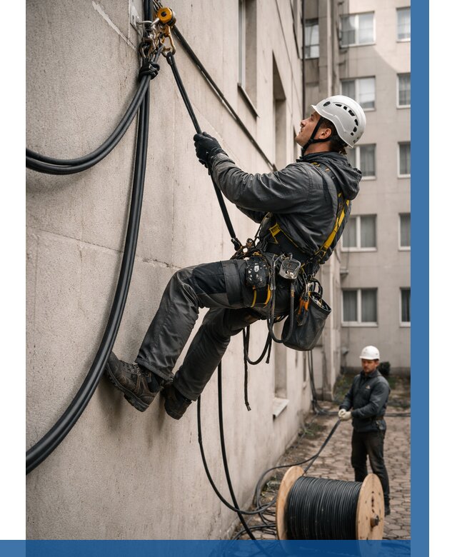 Протяжка кабеля питания на высоте в Надыме от 467 р. | ВЫСОТНИК-Ндм