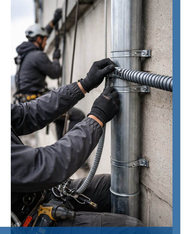 Монтаж гофры для кабеля в Надыме от 311 р. | ВЫСОТНИК-Ндм