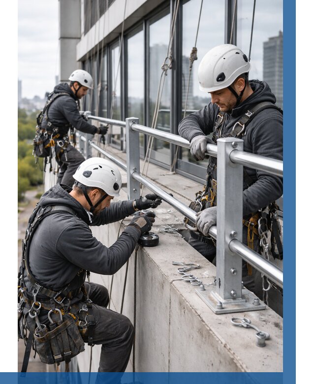 Монтаж ограждений на высоте в Надыме, от 1245 р. | ВЫСОТНИК-Ндм