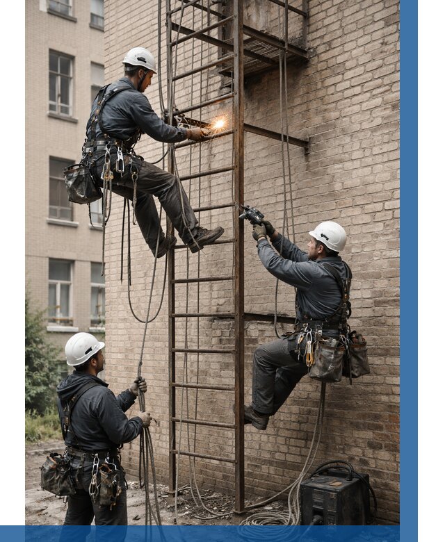 Ремонт пожарной лестницы в Надыме от 7784 р. | ВЫСОТНИК-Ндм